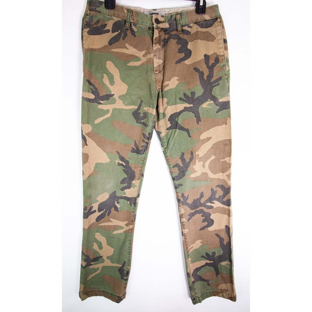 Baldwin Kansas City Designer Green Brown Camo Pants Men's Size 30